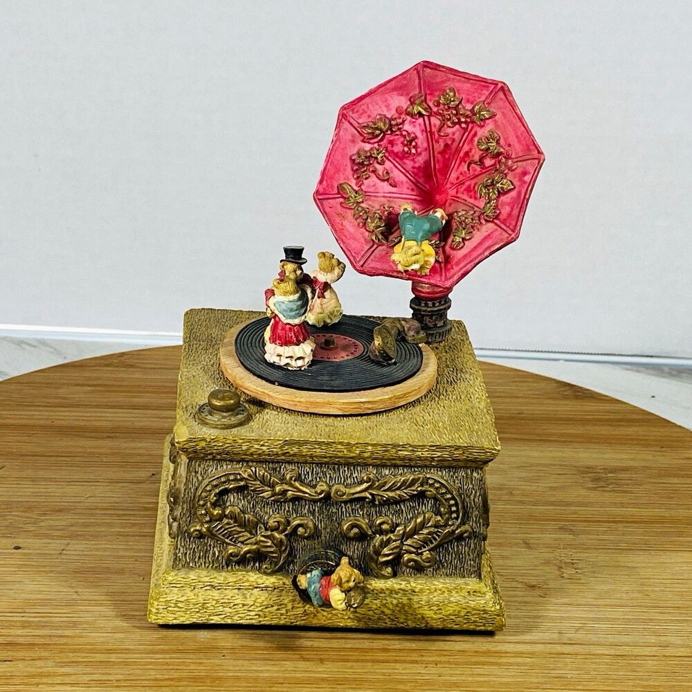 Dancing Bears Phonograph Music Box Wind Up Lara's Theme Ballroom Dancing Works